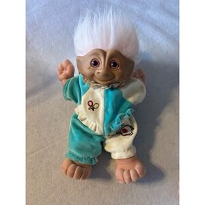 Treasure Trolls 1991 Baby Doll Pink White Blue Outfit Vintage Toy Collectible